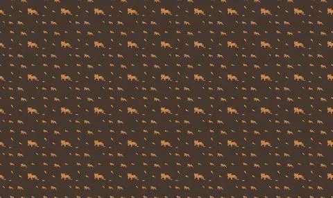 Colorful pixel art pattern with animals and abstract shapes Stock Illustration