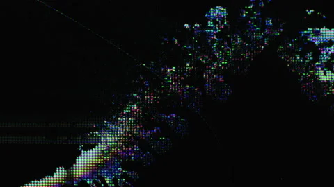 Colorful pixel background digital glitch black 库存影片 132520169