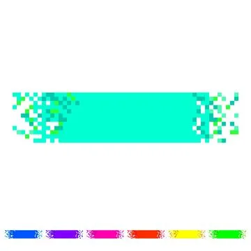 Colorful pixel banner cartoon vector graphic Stock Illustration