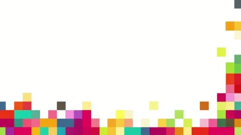 Colorful pixel block border frame with copy space, abstract digital backgro.. Stock Footage 342045405