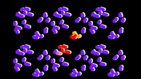 Colorful pixel blocks flickering. Color screensaver background. Video stock 167344972