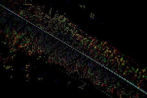 Colorful pixel crack pattern on broken TV Stock Illustration