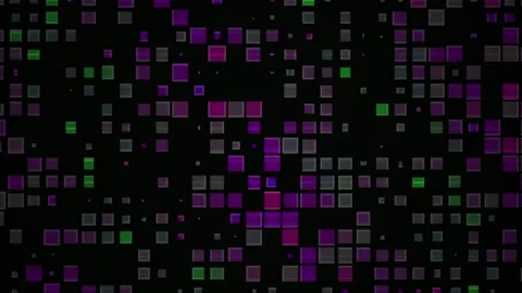 Colorful pixel grid on black background. Stock Footage 334517975