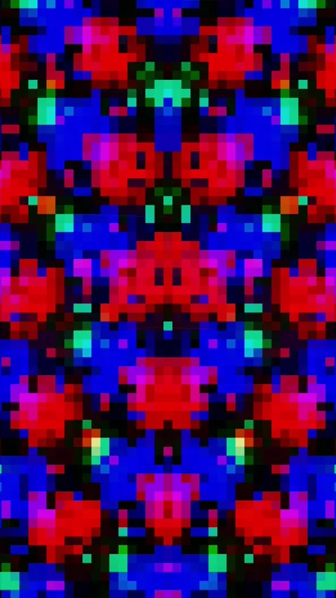 Colorful Pixel Grid Motion Background Video stock 347190587