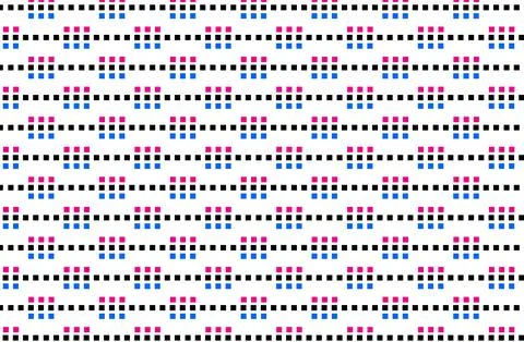 Colorful Pixel Grid Pattern Background With Repeating Blue And Pink Square .. 库存插图