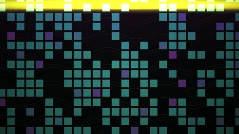 Colorful pixel grid patterns on black background. Stock Footage 335508080