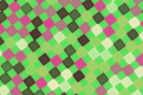 Colorful pixel mosaic pattern with shades of green pink and black Stock Illustration