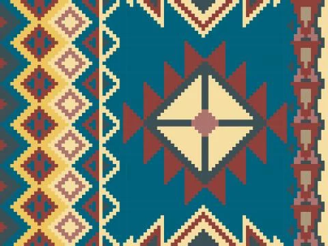 Colorful pixel seamless pattern Illustrazione stock