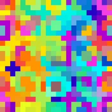Colorful Pixel Seamless Pattern 스톡 일러스트