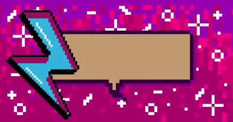 Colorful Pixel speech bubble background video Stock Footage 284286116