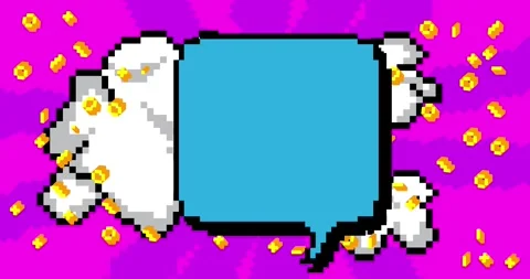 Colorful Pixel speech bubble background animation Stock Footage 284286117