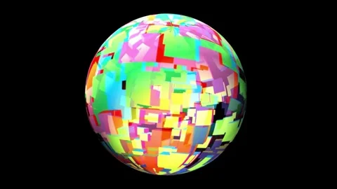 Colorful-Pixel-Sphere Stock Footage 317002480
