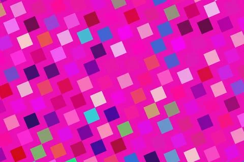 Colorful pixelated abstract pattern with bright pink background Stock Illustration