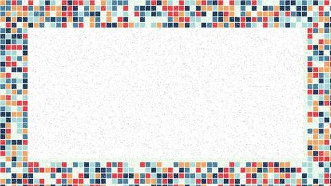Colorful pixelated border frame abstract design Stock Illustration
