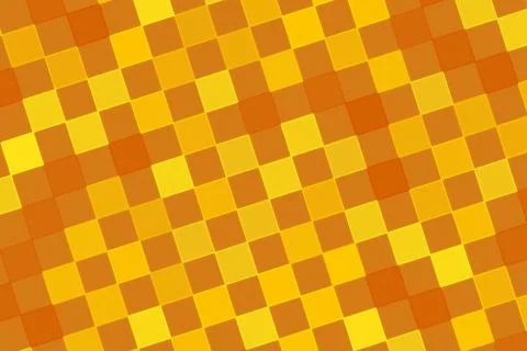 Colorful pixelated checkered pattern with yellow and orange 库存插图
