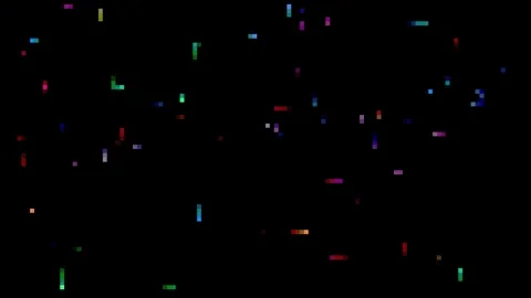 Colorful Pixelated Glitch Data Noise Over Black Background Vídeo Stock 336776195