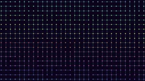 Colorful pixelated grid simple yet complex pattern of dots Stock Footage 292940847