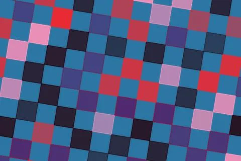 Colorful pixelated mosaic pattern with blue purple and red Stock Illustration
