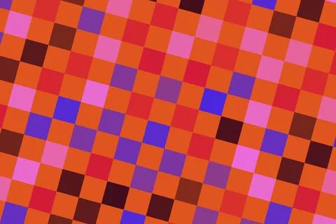 Colorful pixelated mosaic pattern with red pink purple tones Stock Illustration