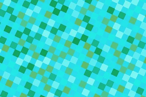 Colorful pixelated mosaic pattern in shades of blue and green Ilustração Stock
