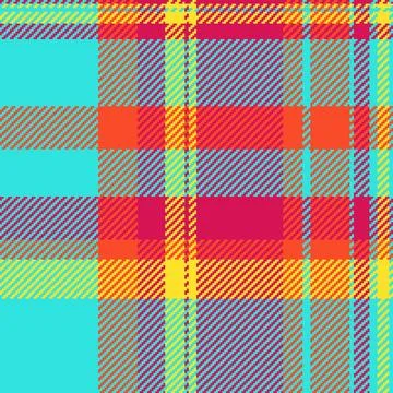Colorful, pixelated plaid pattern. Retro and vibrant design, perfect for back Stock Illustration