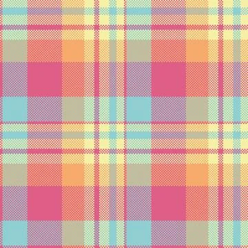 Colorful, pixelated plaid pattern. A versatile background for textiles, appar Stock Illustration