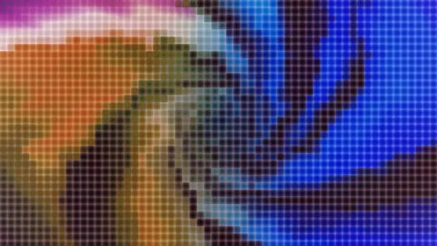 Colorful pixelated spiral vortex abstract retro background animation Stock Footage 344255742