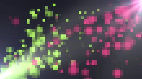 Colorful pixels pattern in 8 bit on blac... | Stock Video | Pond5
