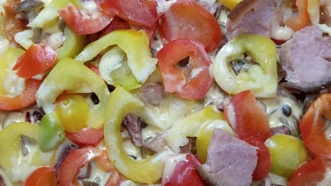 Colorful pizza Stock Footage 145251753
