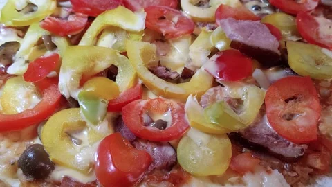 Colorful pizza 스톡 동영상 145251757
