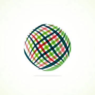Colorful plaid circle pattern in electric blue and magenta on white background 库存插图
