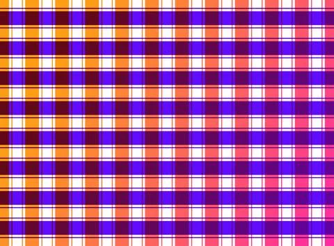 Colorful Plaid Pattern Background With Orange Purple Pink Tartan Checks For.. Stock Illustration