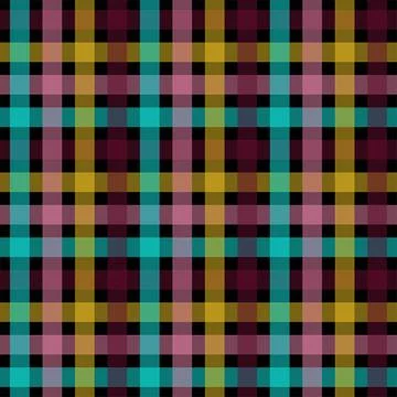 Colorful Plaid Pattern Background with Repeating Squares and Lines Stock Illustration