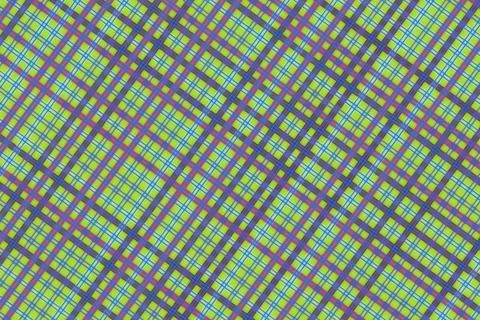 Colorful plaid pattern with intersecting lines and squares Stock Photos