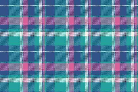 Colorful plaid pattern in pink, teal, navy, and white. Versatile fabric textu 库存插图