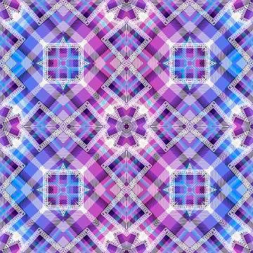 Colorful plaid seamless pattern. Vector textured tartan background. Geometric Stockillustratie