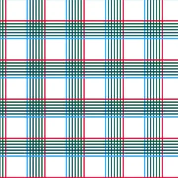 Colorful Plaid Tartan Pattern With Red Green and Blue Stripes for Fabric an.. Stock Illustration