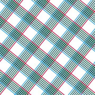 Colorful Plaid Tartan Pattern With Red Green and Blue Stripes for Fabric an.. Stock Illustration