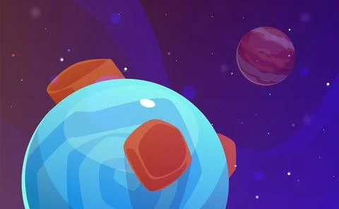 Colorful planets in outer space vector illustration Stock Illustration
