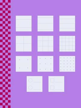 Colorful planner overview page template Stock Illustration