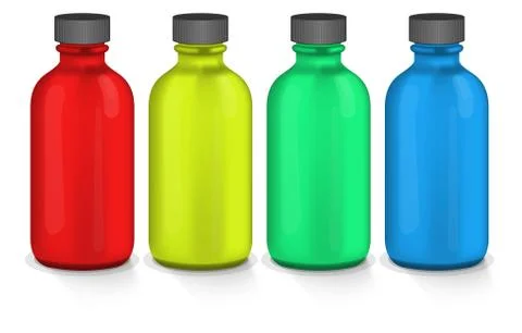 Colorful plastic bottles Stock Illustration