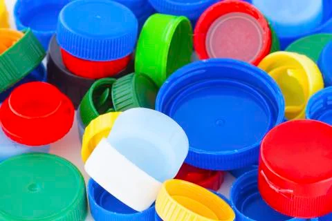 Colorful plastic caps Stock Photos