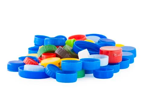 Colorful plastic caps Stock Photos