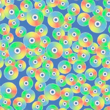 Colorful Plastic Compact Disc Seamless Pattern Stock Illustration