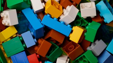 Colorful plastic constructor background 写真素材