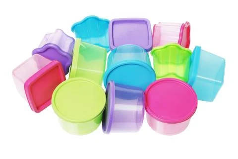 Colorful Plastic Containers Stock Photos