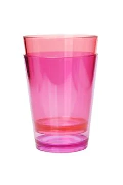Colorful plastic cups Stock Photos