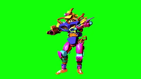 Colorful Plastic Dancing Robot Stock Footage 41873202