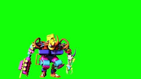 Colorful Plastic Dancing Robot (Green Screen) 1080 Stock Footage 42822266
