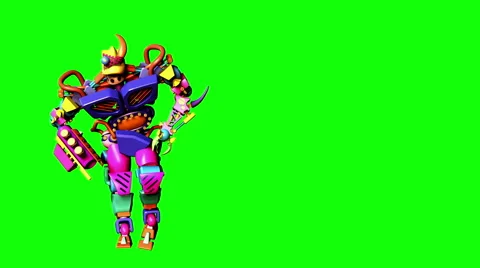 Colorful Plastic Dancing Robot (Left Side) 4K Stock Footage 41873130